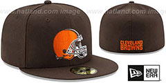 Browns NFL TEAM-BASIC Brown Fitted Hat by New Era - 2nd View