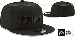 Browns TEAM-BASIC BLACKOUT SNAPBACK Hat by New Era - 2nd View