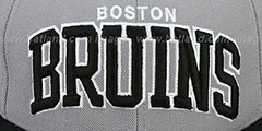 Bruins 2T XL-WORDMARK Grey-Black Fitted Hat by Mitchell and Ness - 2nd View