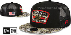 Buccaneers 2021 SALUTE-TO-SERVICE SNAPBACK Black-Desert Hat by New Era - 2nd View