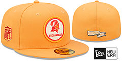 Buccaneers 2022 NFL THROWBACK SIDELINE Orange Fitted Hat by New Era - 2nd View