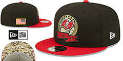 Buccaneers 2022 SALUTE-TO-SERVICE SNAPBACK Black-Red Hat by New Era - 2nd View