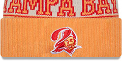 Buccaneers 2023 HISTORIC SIDELINE Knit Beanie Hat by New Era - 2nd View