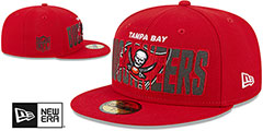 Buccaneers 2023 NFL DRAFT Red Fitted Hat by New Era - 2nd View