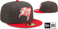 Buccaneers 2T COLOR PACK Charcoal-Red Fitted Hat by New Era - 2nd View