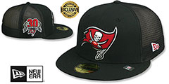 Buccaneers 30TH MESH-BACK SIDE-PATCH Black-Black Fitted Hat by New Era - 2nd View