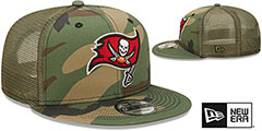 Buccaneers ARMY CAMO TRUCKER Hat by New Era - 2nd View