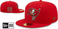 Buccaneers BANNER SIDE-PATCH Red Fitted Hat by New Era - 2nd View