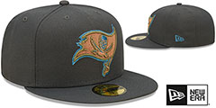 Buccaneers COLOR PACK MULTI Charcoal Fitted Hat by New Era - 2nd View