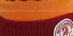 Buccaneers CUFF BEANIE-2 Orange-Red Knit Hat by Mitchell and Ness - 2nd View