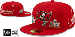 Buccaneers HISTORIC CHAMPIONS Red Fitted Hat by New Era - 2nd View