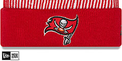 Buccaneers STRIPED Knit Beanie Hat by New Era - 2nd View