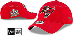 Buccaneers SUPER BOWL LV CHAMPS STRAPBACK Red Hat by New Era - 2nd View