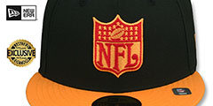 Buccaneers THROWBACK NFL SHIELD-BASIC Black-Orange Fitted Hat by New Era - 2nd View