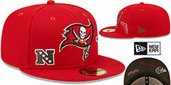 Buccaneers TRIPLE THREAT IDENTITY Red Fitted Hat by New Era - 2nd View