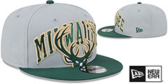 Bucks 2023 TIP OFF SNAPBACK Grey-Green Hat by New Era - 2nd View