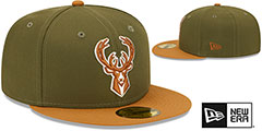 Bucks 2T COLOR PACK Olive-Tan Fitted Hat by New Era - 2nd View