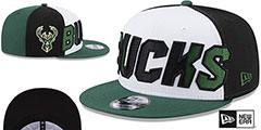 Bucks COLOR BLOCK BACK HALF SNAPBACK Hat by New Era - 2nd View