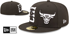 Bulls 2022 NBA DOUBLE WHAMMY DRAFT Black-White Fitted Hat by New Era - 2nd View