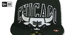 Bulls 2023 NBA TIP OFF Black-White Fitted Hat by New Era - 2nd View