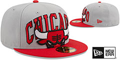 Bulls 2023 NBA TIP OFF Grey-Red Fitted Hat by New Era - 2nd View