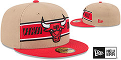 Bulls 2024 NBA DRAFT Camel-Red Fitted Hat by New Era - 2nd View