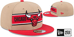 Bulls 2024 NBA DRAFT SNAPBACK Camel-Red Hat by New Era - 2nd View