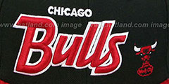 Bulls 2T FLAWLESS-SCRIPT SNAPBACK Black-Red Adjustable Hat by New Era - 2nd View