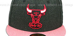 Bulls 2T-HEATHER ACTION Charcoal-Red Fitted Hat by New Era - 2nd View