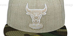 Bulls 2T-HEATHER Oatmeal-Army Fitted Hat by New Era - 2nd View