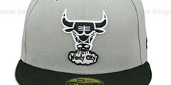 Bulls 2T SPLIT HWC TEAM-BASIC Grey-Black Fitted Hat by New Era - 2nd View