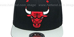 Bulls 2T XL-LOGO - 2 Black-Grey Fitted Hat by Mitchell and Ness - 2nd View