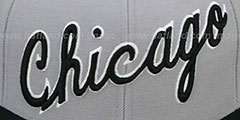 Bulls 2T XL-WORDMARK Grey-Black Fitted Hat by Mitchell and Ness - 2nd View