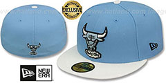 Bulls 6X BANNER SIDE-PATCH Sky-White Fitted Hat by New Era - 2nd View