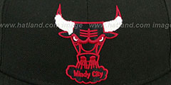 Bulls CHENILLE APPLIQUE Black Fitted Hat by New Era - 2nd View