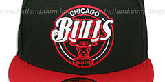 Bulls CIRCLE-CLOSER Black-Red Fitted Hat by New Era - 2nd View