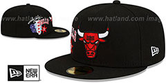 Bulls CITY CLUSTER Black Fitted Hat by New Era - 2nd View