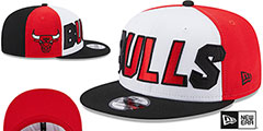 Bulls COLOR BLOCK BACK HALF SNAPBACK Hat by New Era - 2nd View