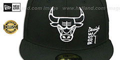 Bulls DERRICK ROSE 1 Black-White Fitted Hat by New Era - 2nd View