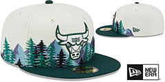 Bulls EVERGREEN White-Green Fitted Hat by New Era - 2nd View