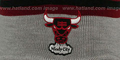 Bulls GREY STRIPETOP Knit Beanie Hat by New Era - 2nd View