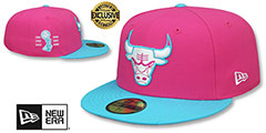 Bulls MIAMI VICE SIDE-PATCH Beetroot-Blue Fitted Hat by New Era - 2nd View