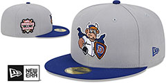 Bulls MILB MARVEL DEFENDERS SIDE-PATCH Grey-Royal Fitted Hat by New Era - 2nd View