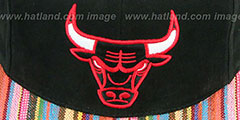 Bulls NATIVE-STRIPE SNAPBACK Black Hat by Mitchell and Ness - 2nd View