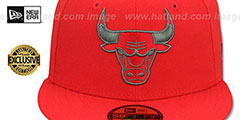 Bulls NBA TEAM-BASIC Fire Red-Charcoal Fitted Hat by New Era - 2nd View