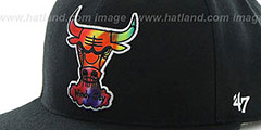 Bulls SHAKEDOWN Black Fitted Hat by 47 Brand - 2nd View