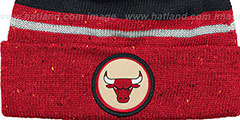 Bulls SPECKLED Red-Black Knit Beanie by Mitchell and Ness - 2nd View