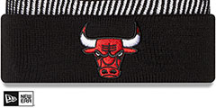 Bulls STRIPED Knit Beanie Hat by New Era - 2nd View