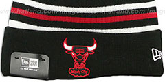 Bulls STRIPEOUT Knit Beanie Hat by New Era - 2nd View