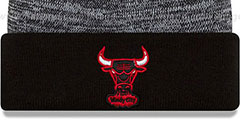 Bulls TEAM-RAPID Black-White Knit Beanie Hat by New Era - 2nd View